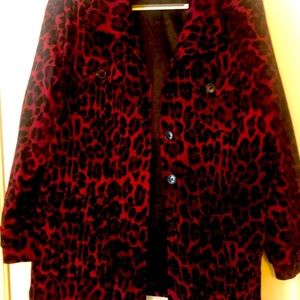 Belted leopard print jacket